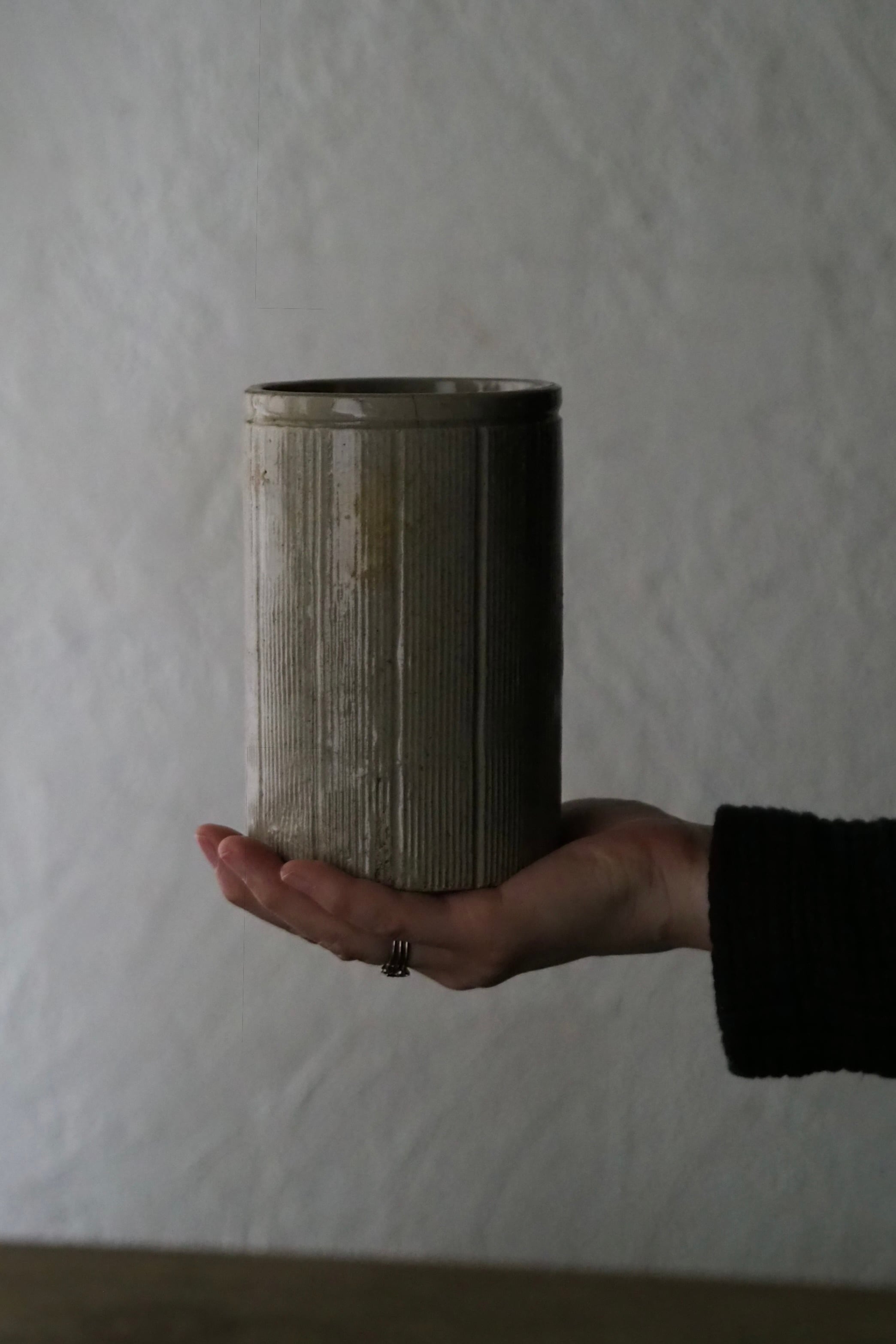 イギリスのコンフィチュールポット-antique stoneware pot