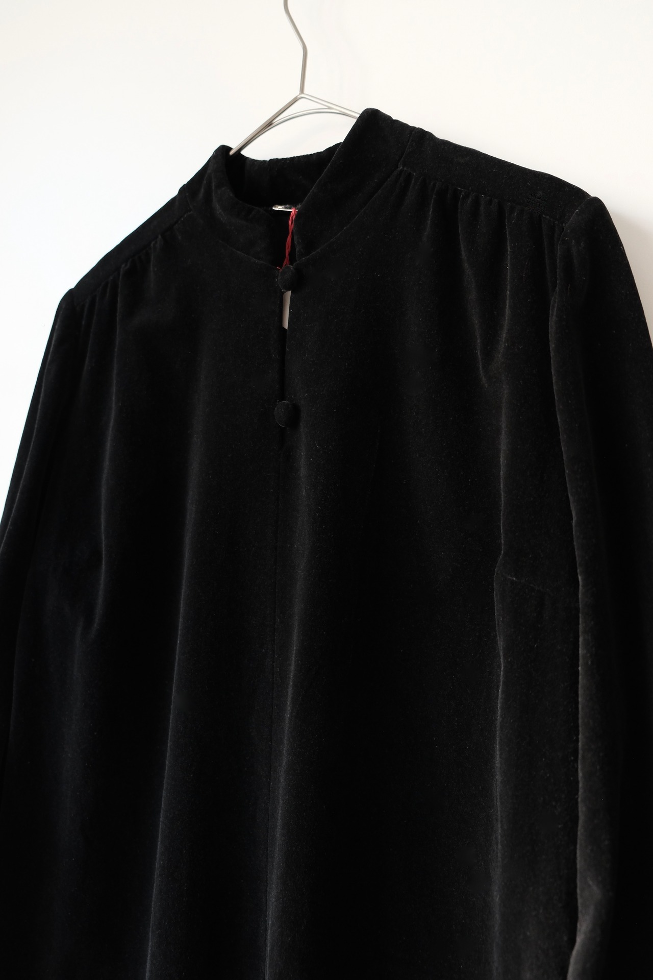 Minimal black velvet dress