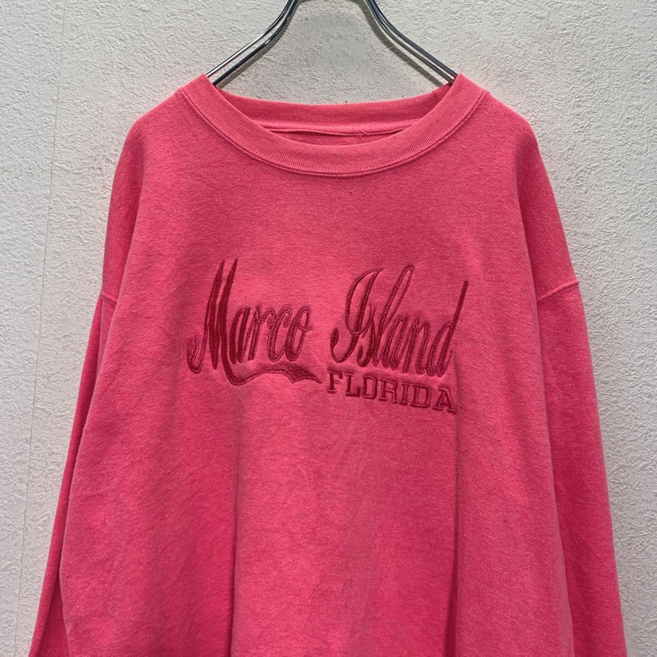PACIFIC&CO. ロゴ スウェット トレーナー M ピンク 刺繍 FLORIDA 古着 