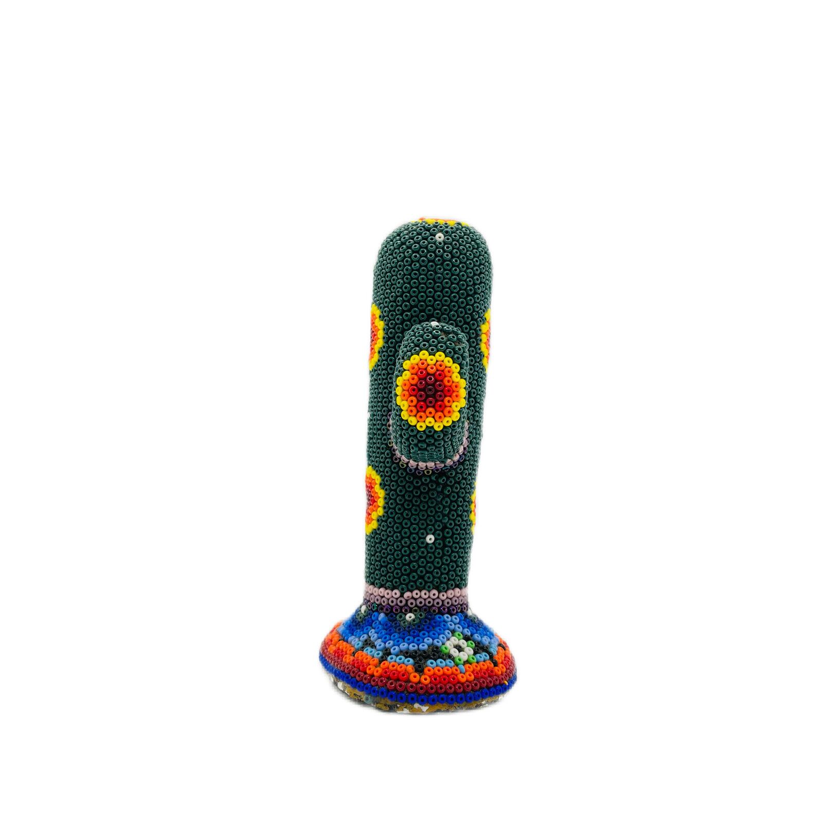 ウィチョル族ビーズアートオブジェ サボテン Huichol Bead Art Object