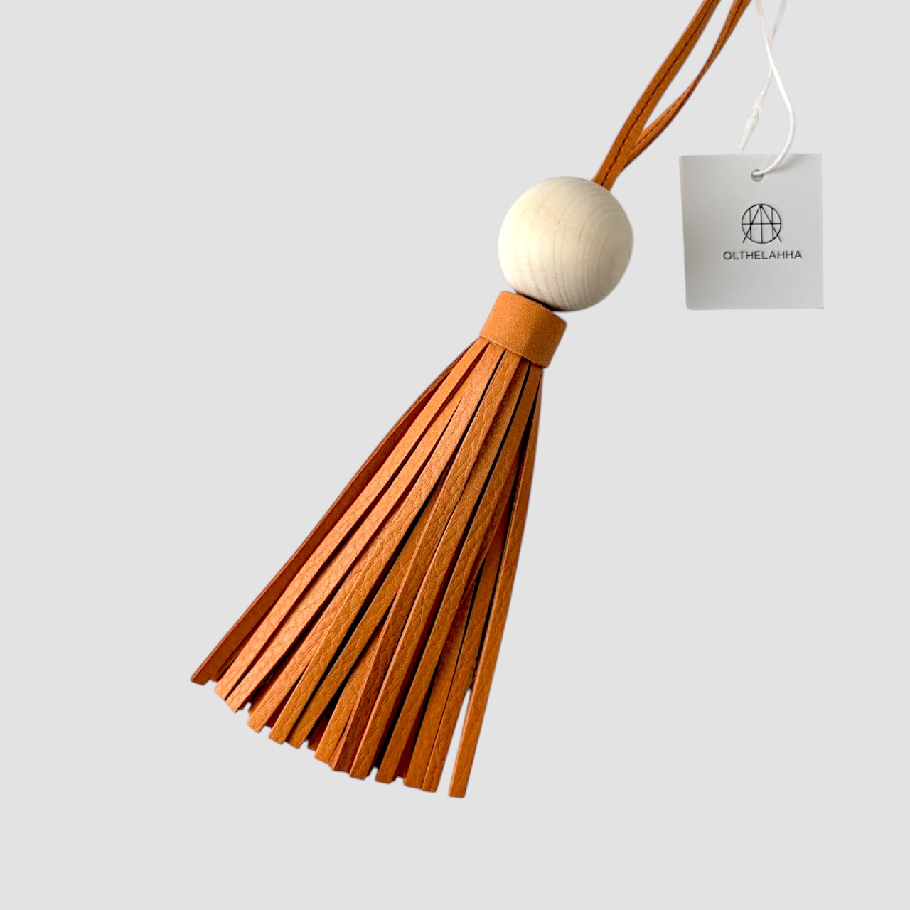 Big Wood Ball Tassel Charm(Orange)