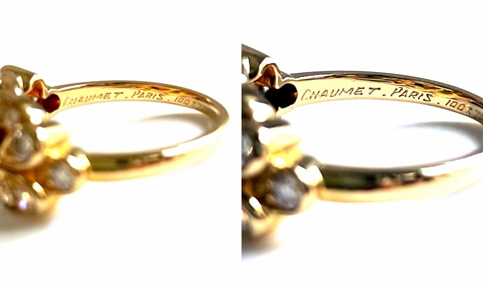 CHAUMET ショーメ K18YG 13P ダイヤモンド フラワー リーフ リング CHAUMET ショーメ K18YG 13P ダイヤモンド フラワー リーフ リング