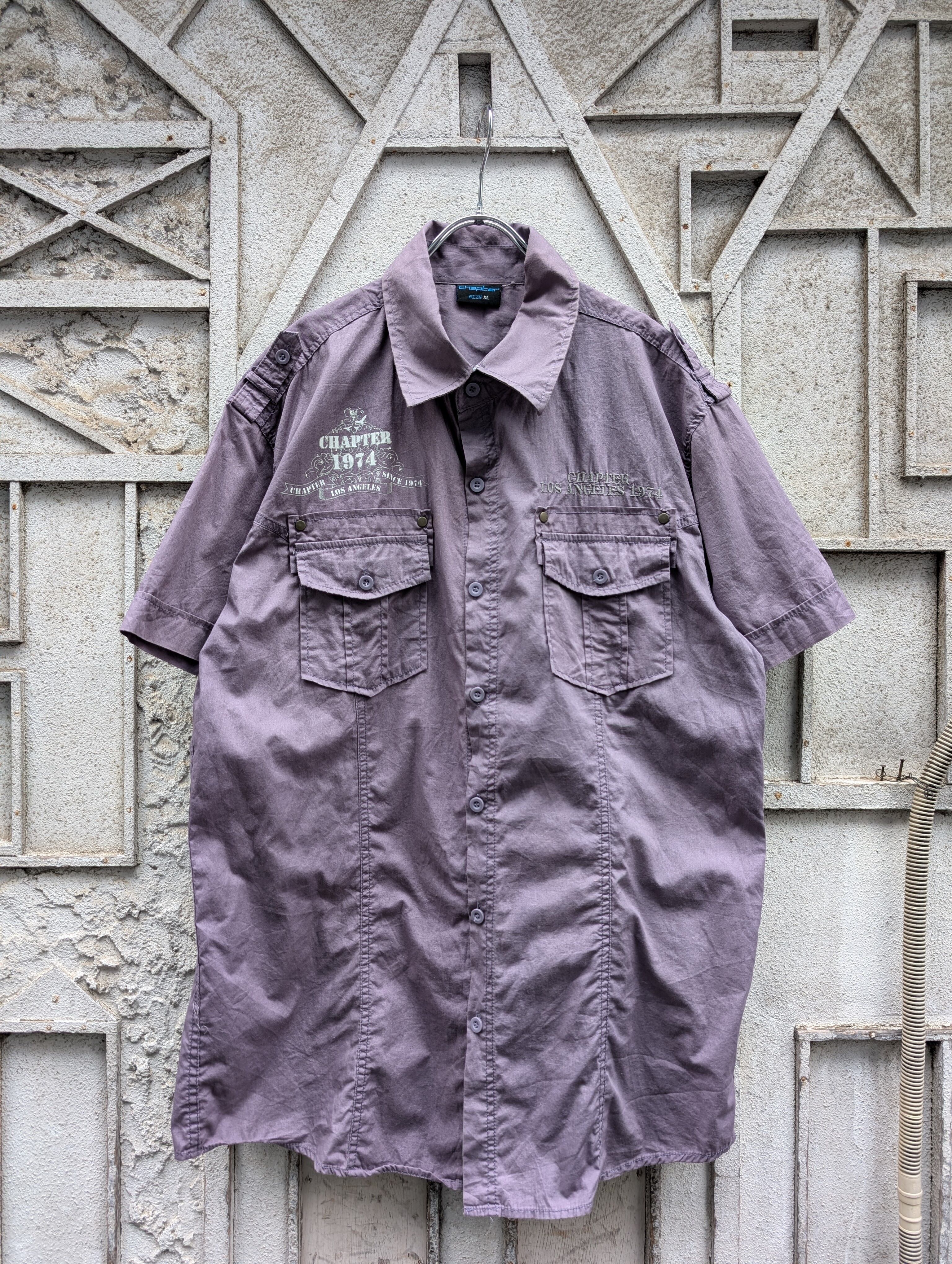 "GRUNGE" rhinestone S/S shirt