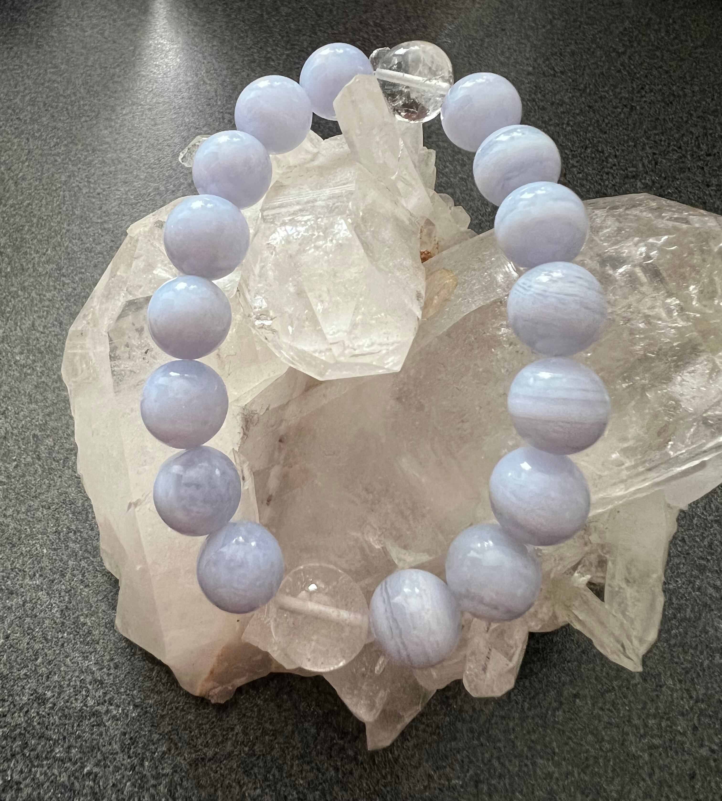 大天使メタトロンのブレスレット / ブルーレースアゲート / セレナイト 大天使メタトロンのブレスレット / ブルーレースアゲート / セレナイト