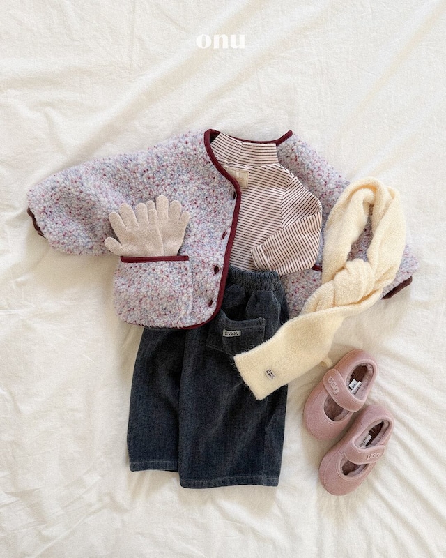 予約⌇onu/ Soft stripe half turtleneck