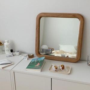 【即発】white oak wood flame mirror / ホワイトオーク ウッドフレーム ミラー 原木 鏡 姿見 韓国製 北欧 インテリア 家具