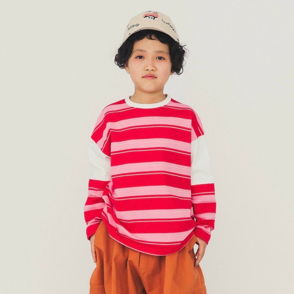 nunu forme Border L/S Tee【115-145cm】Pink