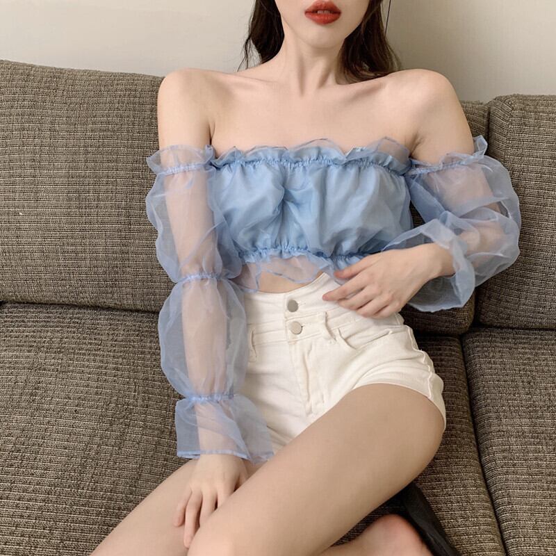 メッシュトップス オータムレッド ストリート 秋物 ガールズファッション77162692033