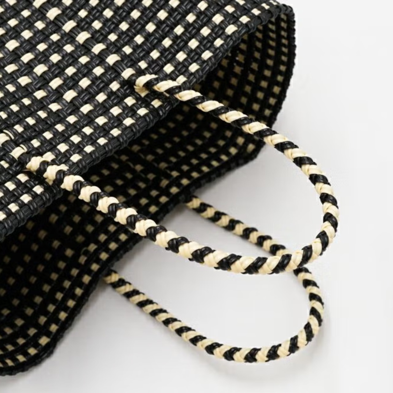 メルカドバック MERCADO BUCKET(SHORT HANDLE) - MINI CHECK - Black / Cream 610740801