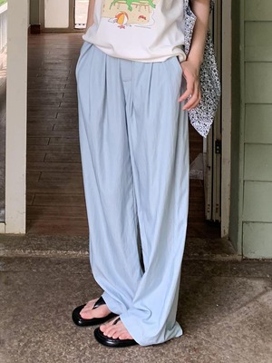 Tuck straight wide pants（タックストレートワイドパンツ）c-373