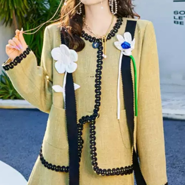 girly retro flower jacket 0515