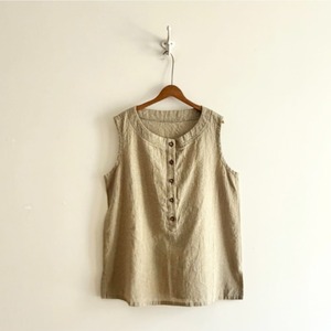 C53082 C/L Gingham & Stripe Coastal Button Top