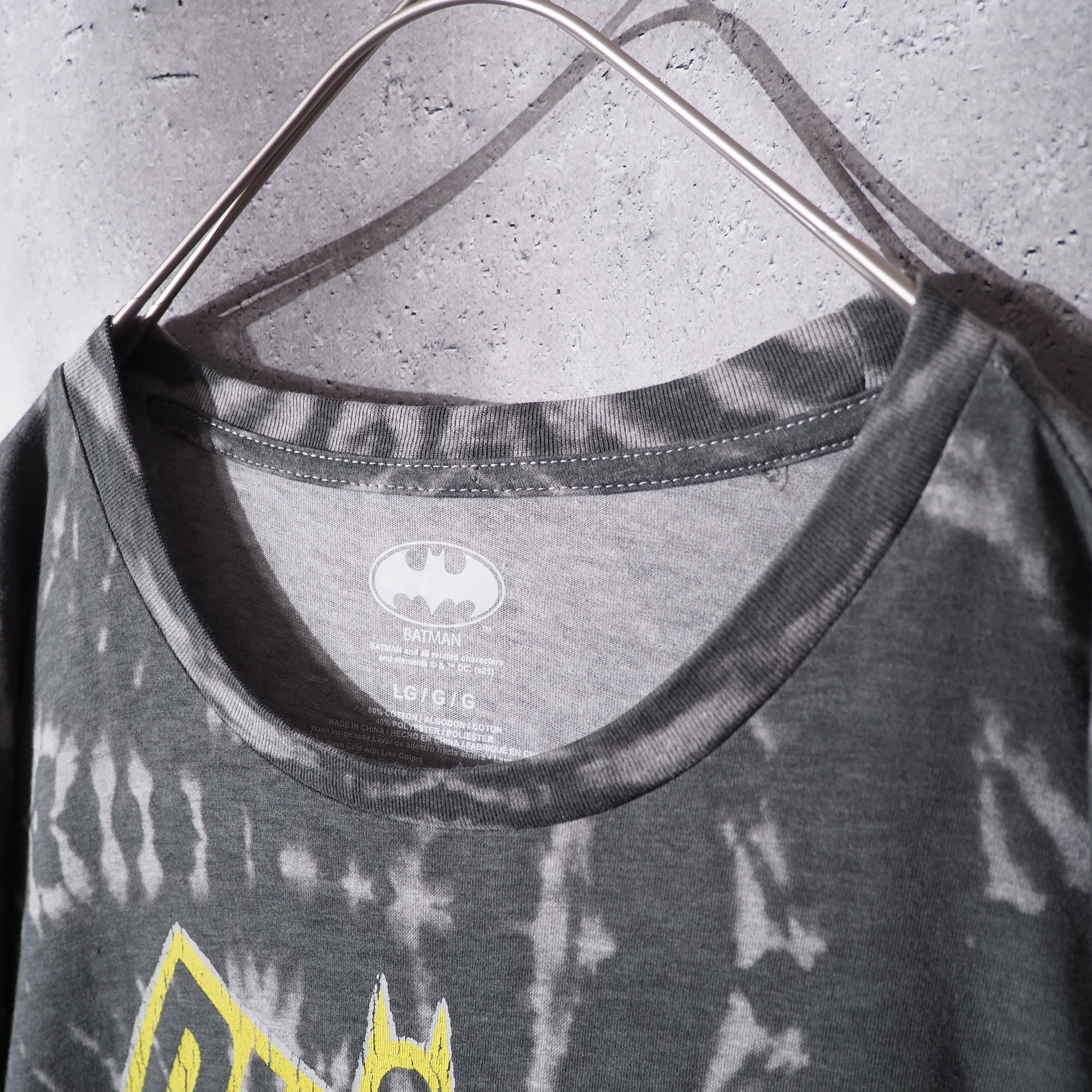 ” BATMAN ” Faint printed Tie dye dyeing long sleeve Tee