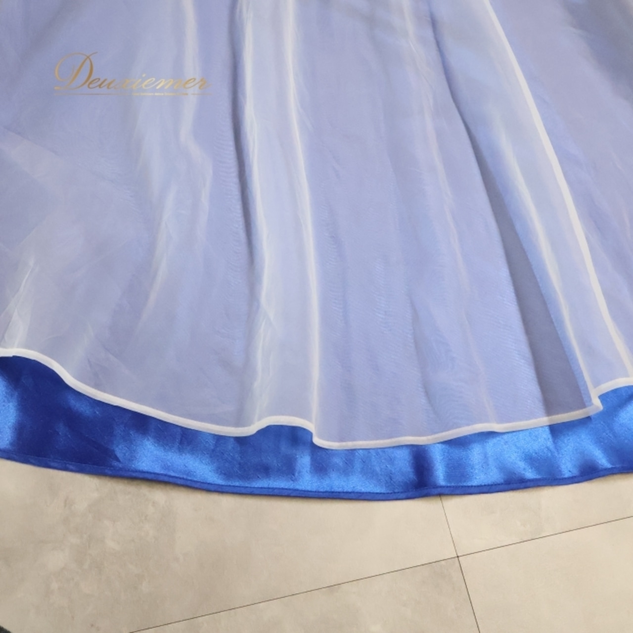 フラダンス 衣装 ワンピース ドレス メネフネプランテーション ブルー系 MENEHUNE PLANTETION ノースリーブ チュールスカート ワンカラー 無地 かわいい 華やか 鮮やか 明るい 爽やか 青 ハワイアン アロハ フラ ダンス レッスン 練習