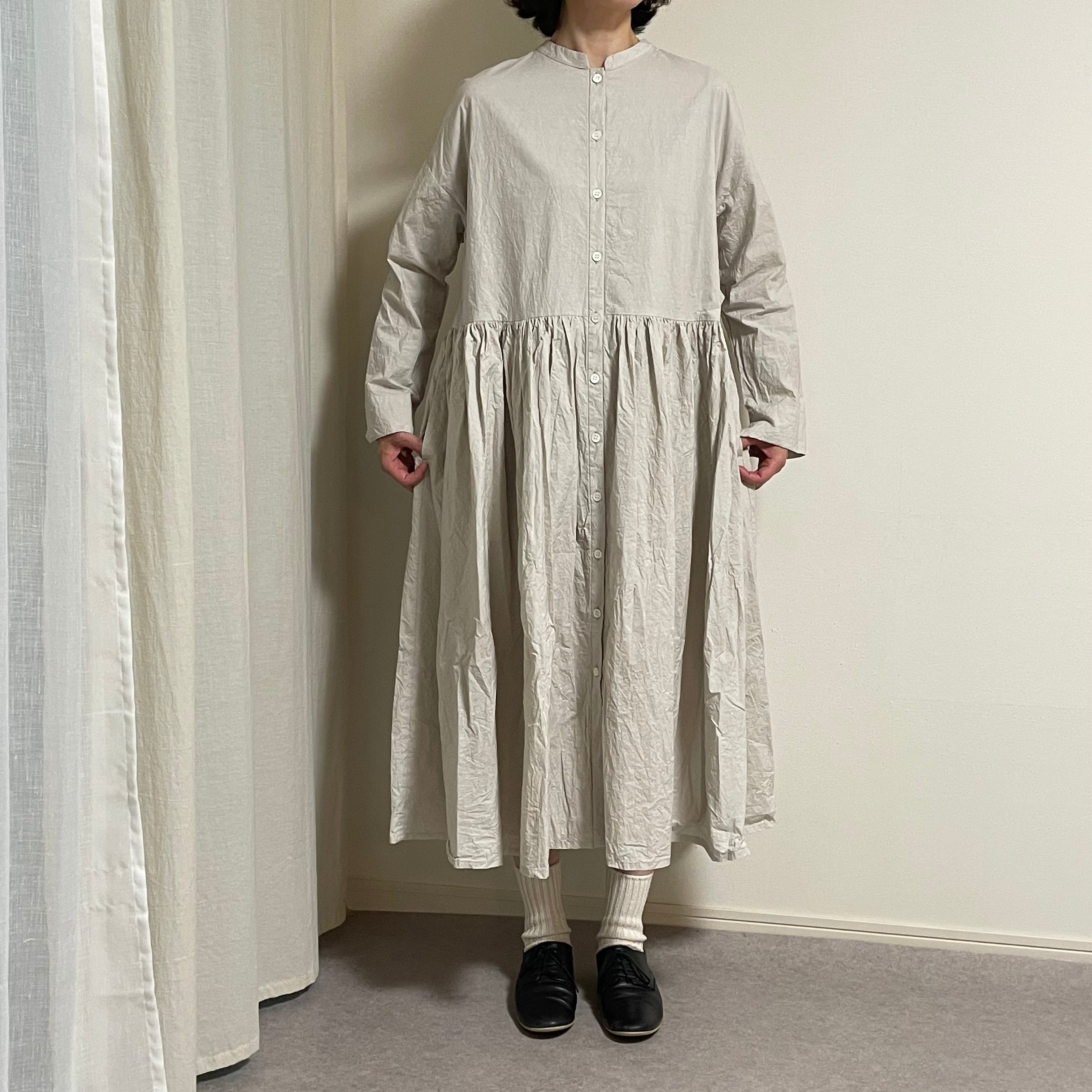 Gauze# SWITCHING GATHER SHIRT DRESS/スイッチングギャザーシャツ