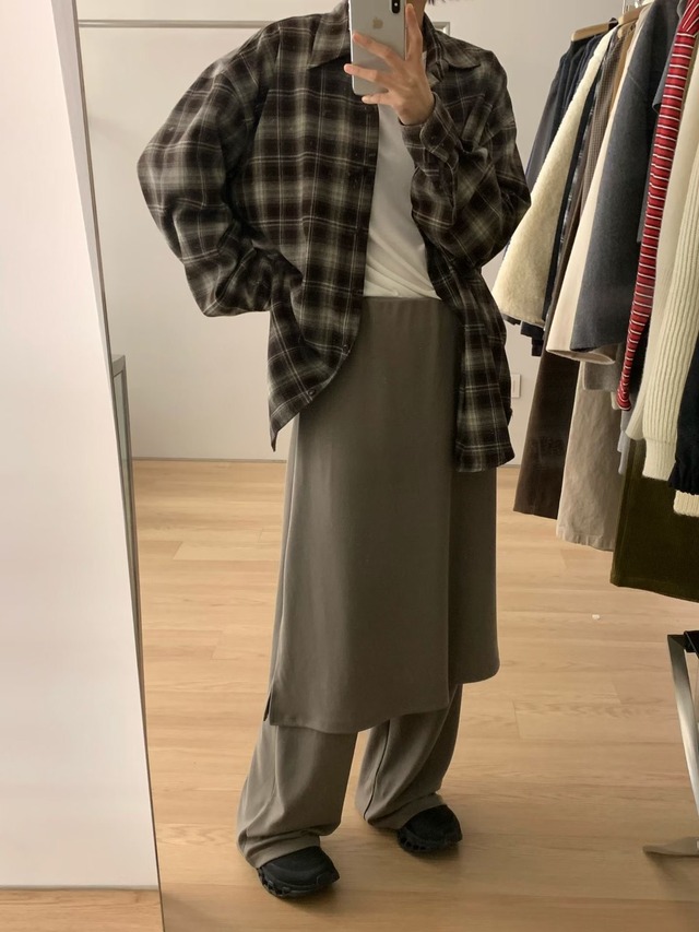 (予約) HAUS / Yanko wool check shirts 2color