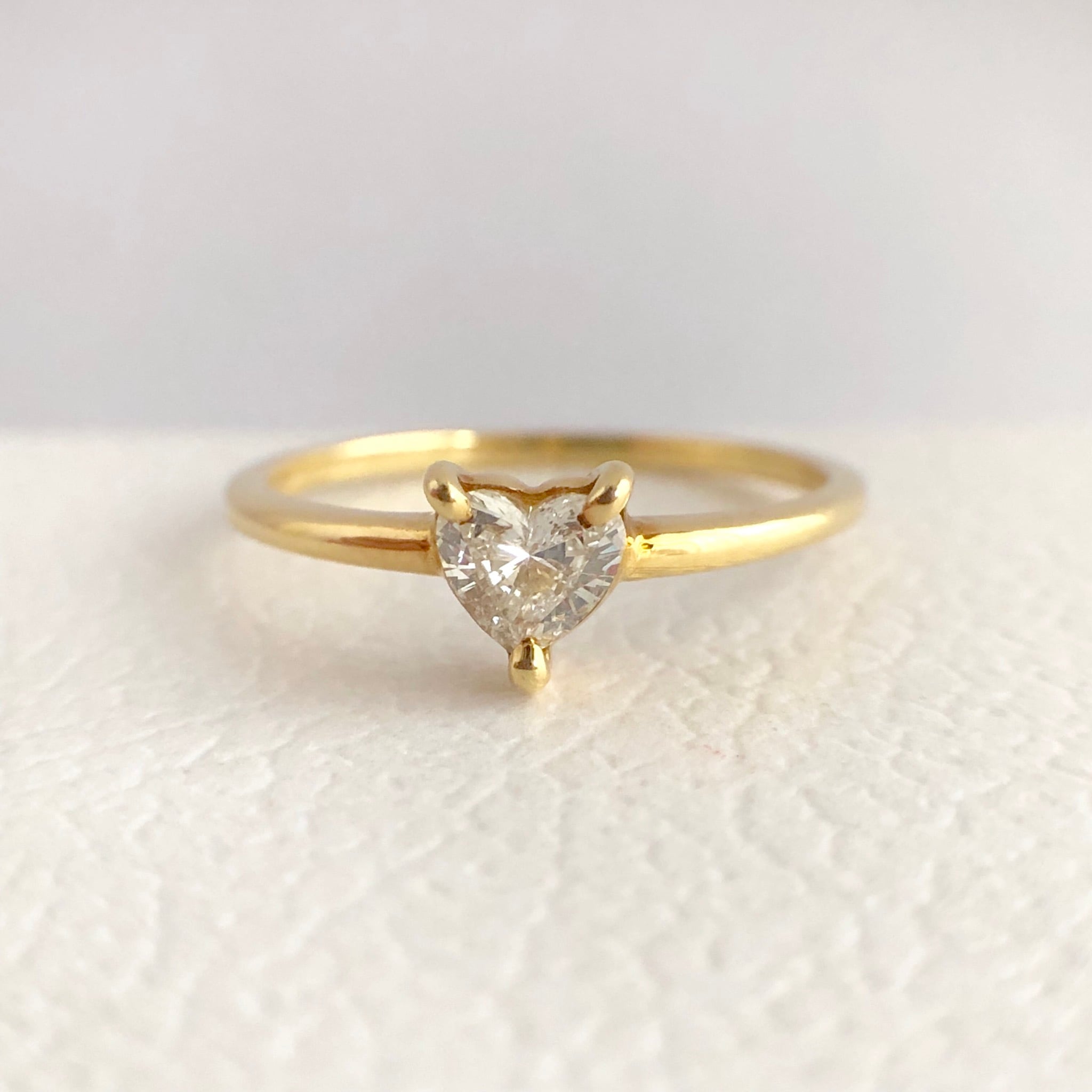 ★0.25ct ★✨一粒ハートシェイプカットダイヤモンドK18リング指輪