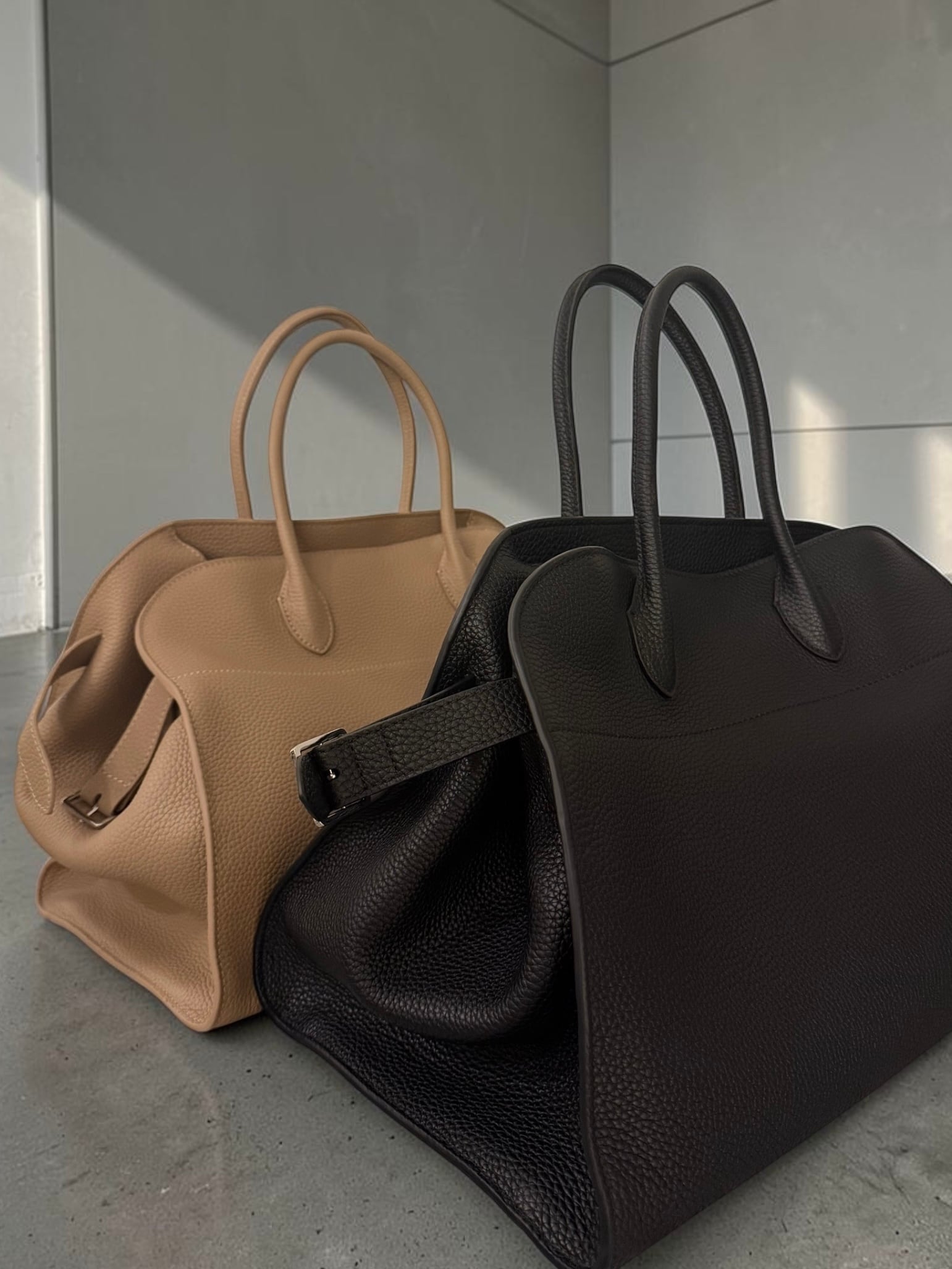 Top-grain leather LARGE BAG