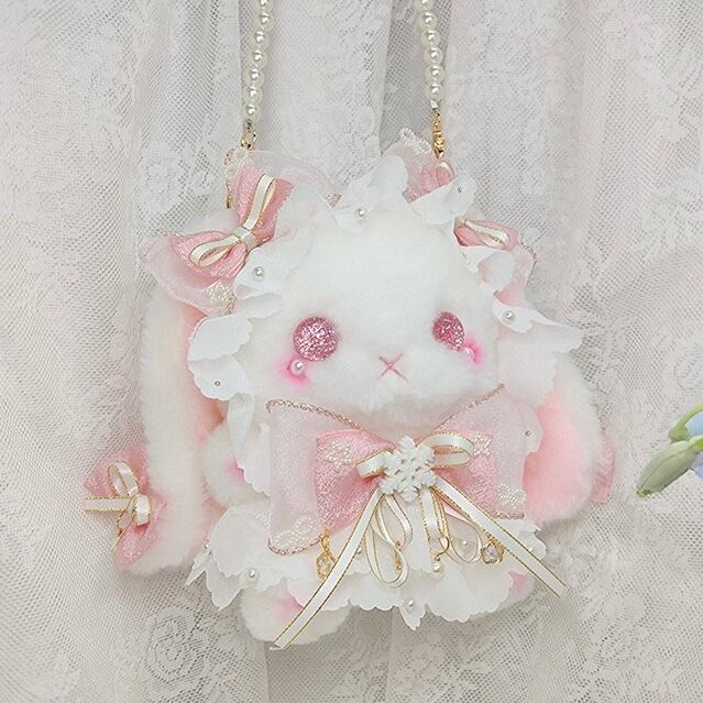 ♡ Snow crystal たれみみうさぎ ぬいぐるみポシェット pink