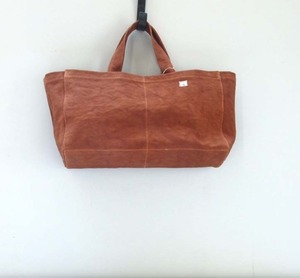 しずく糸 高橋静子 柿渋バッグ #S389 綿帆布横長4ポケットトート