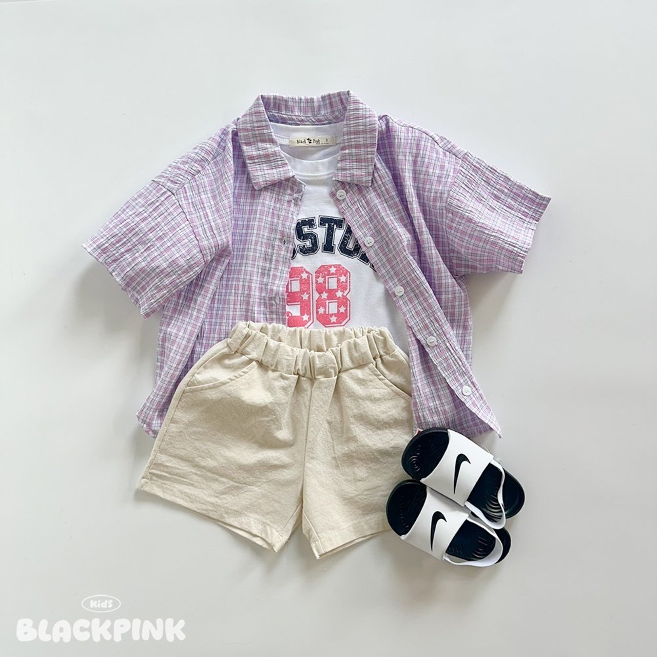 [BLACKPINK] Seersucker check shirt / [블랙핑크] 시어서커체크셔츠