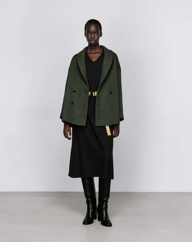 Graphpaper WOMEN Light Melton Shawl Collar Coat GL253-10267C | BENTO