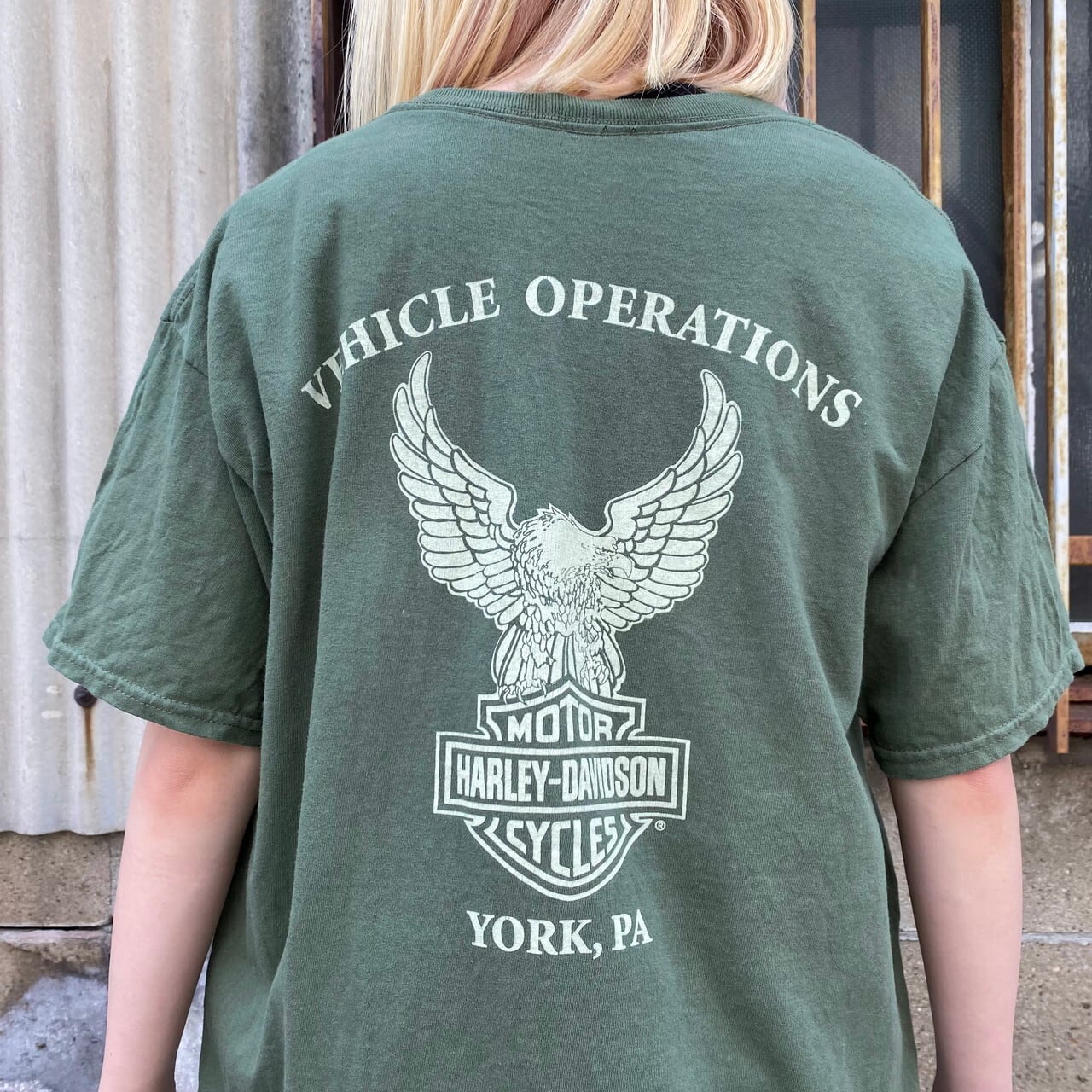 Harley-Davidson ハーレーダビッドソン イーグル 両面プリントTシャツ 