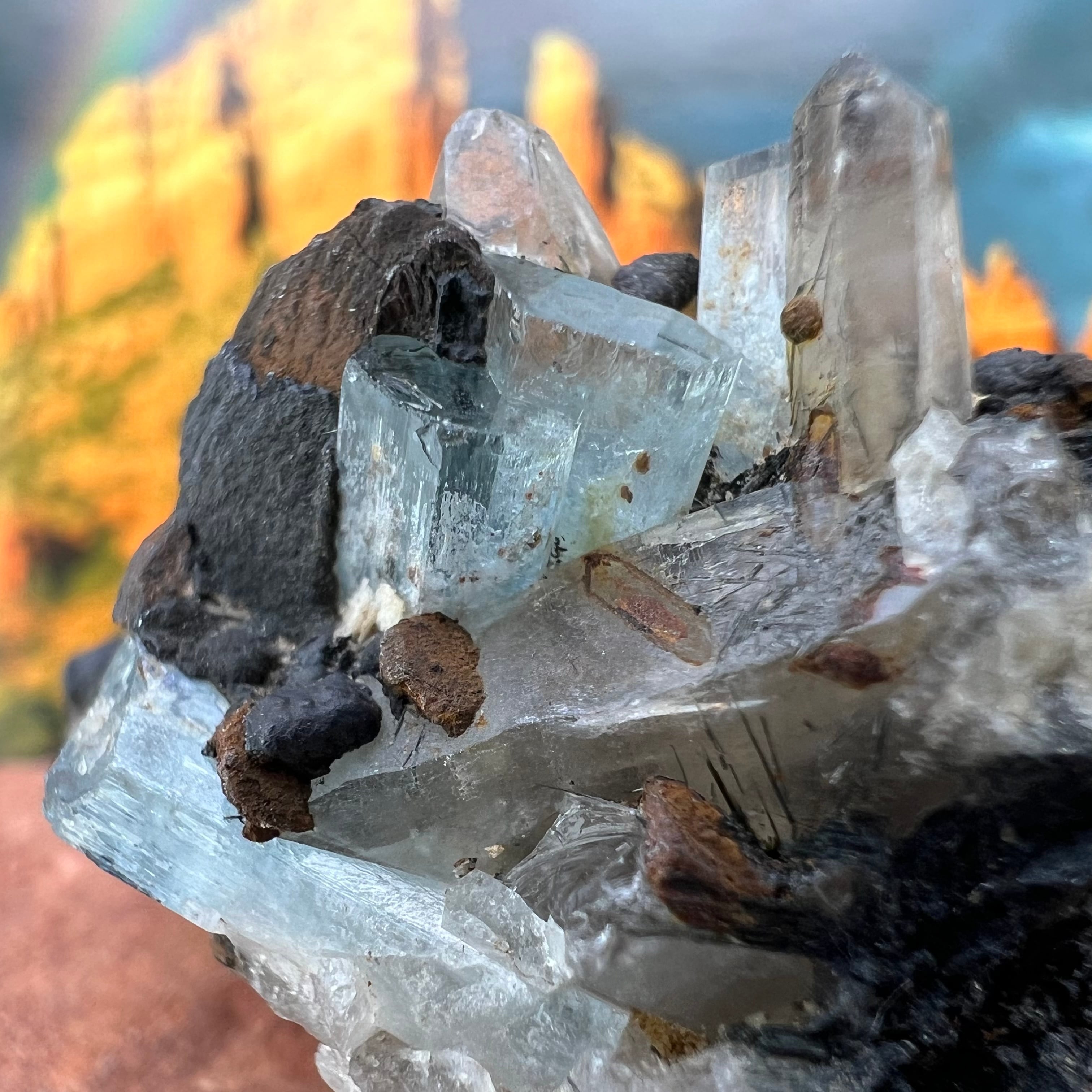 【鉱物標本】アクアマリン 母岩付き 原石 ナミビア産