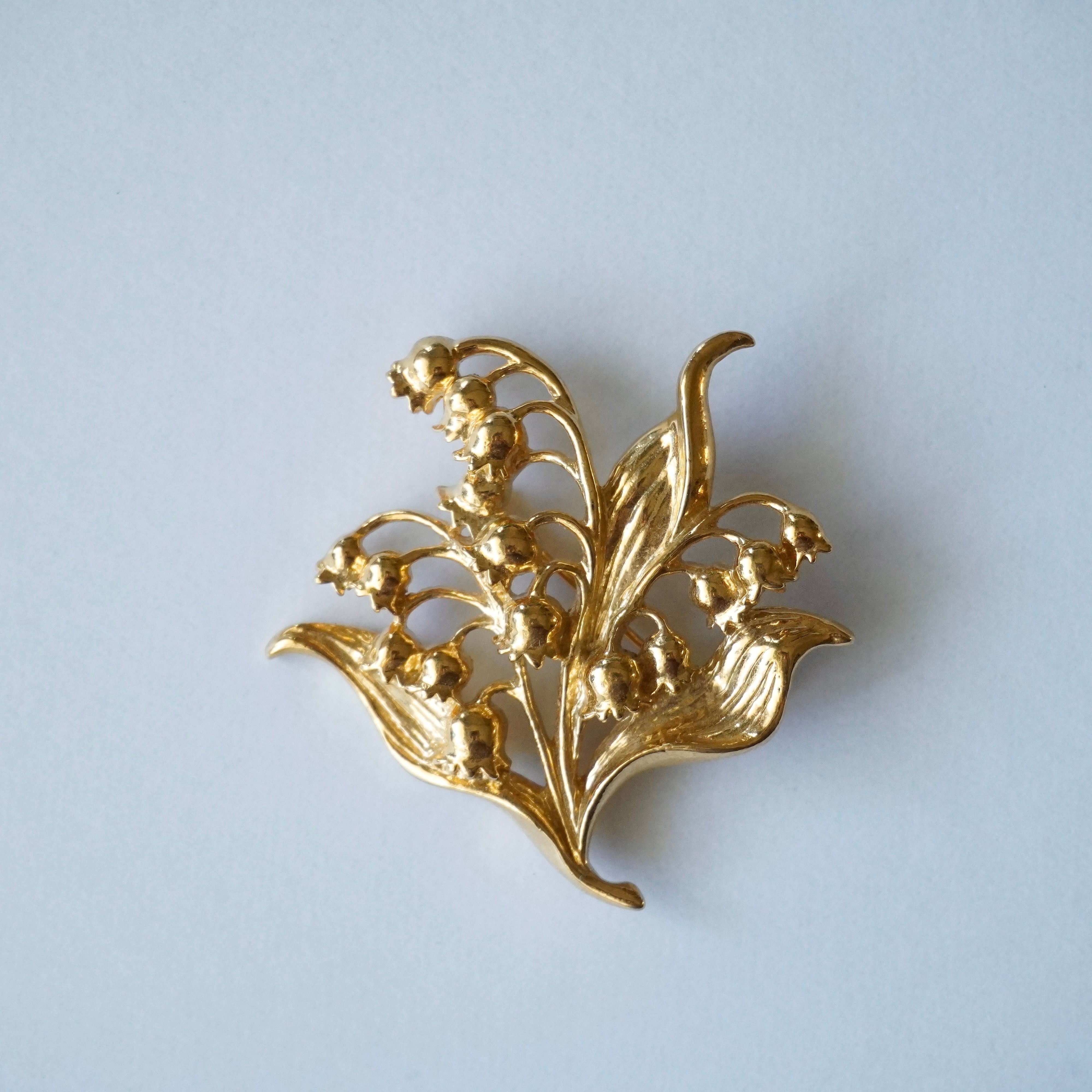 Vintage 50s - 60s gold tone clear glass rhinestone fruits brooch