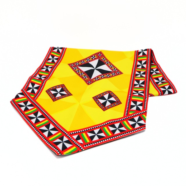 ボルネオエスニックモチーフのテーブルランナー（黄色・バジャウ）