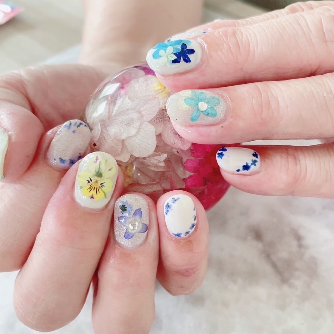 レジン ヘアクリップ／押し花 ドライフラワー - その他