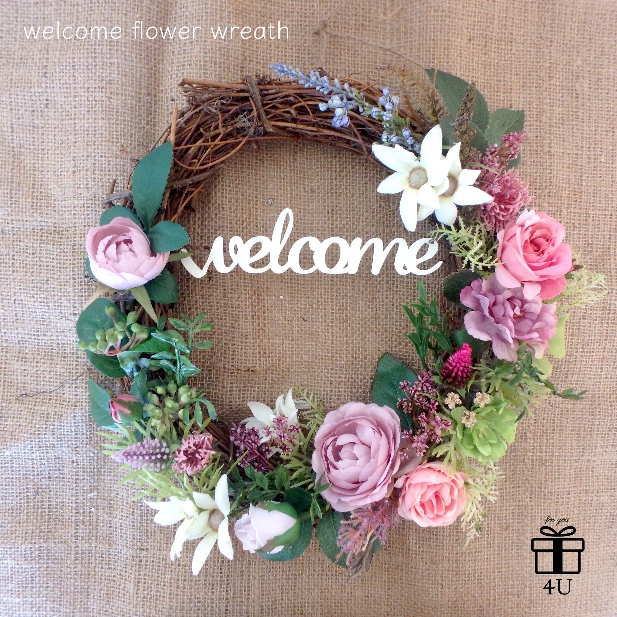 結婚式ウェルカムスペース　壁掛けアンティークフラワーリース付き　グリーン観葉植物 結婚式ウェルカムスペース壁掛けアンティークフラワーリース付き