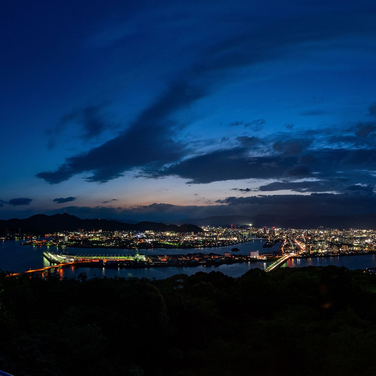 五台山展望台から見る高知の夜景 | JAPAN VRツアー | 360-Panorama