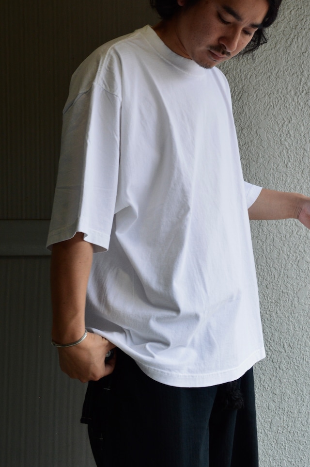 SHAKA WEAR garment dye 7.5oz drop wide fit heavy weight tee USA cotton WHITE/BLACK シャカウェアー ガーメントダイTシャツ
