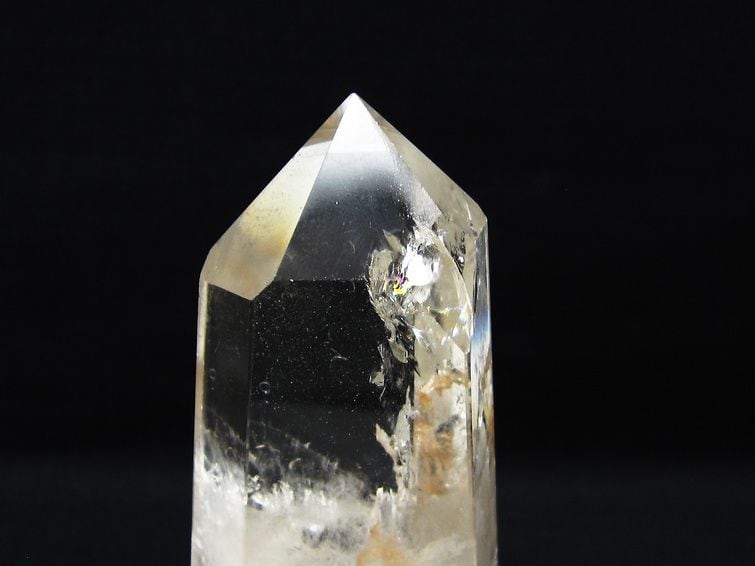 水晶 六角柱 虹入り 水晶 ポイント 台座付属 置物 原石 一点物 152