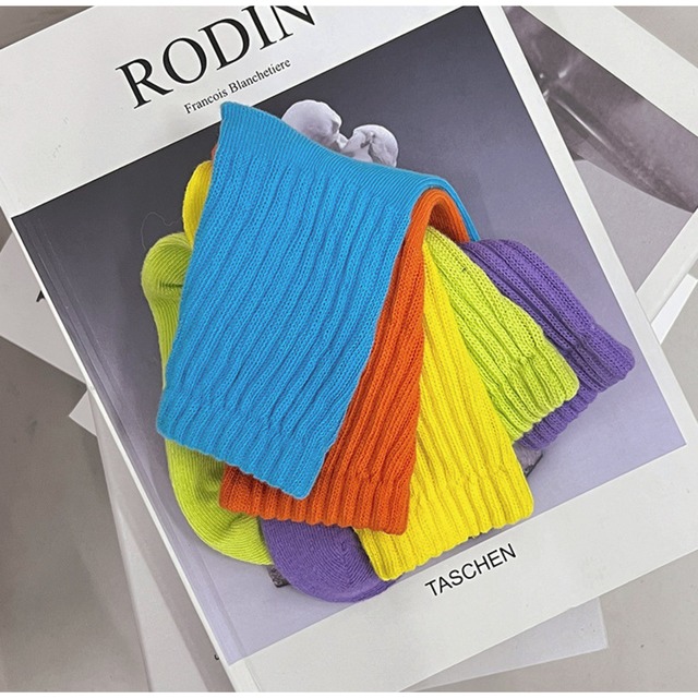 【即納】ビビッドカラー単色ソックス 全10色