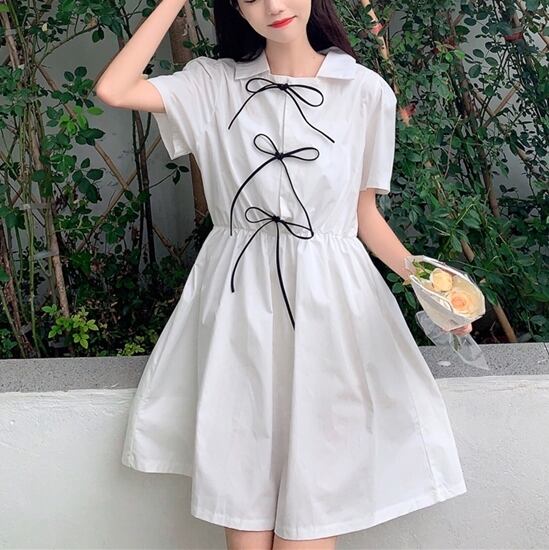 ワンピース 130 大人可愛い リボンシャツワンピース bloem ワンピース 130 大人可愛い リボンシャツワンピース bloem