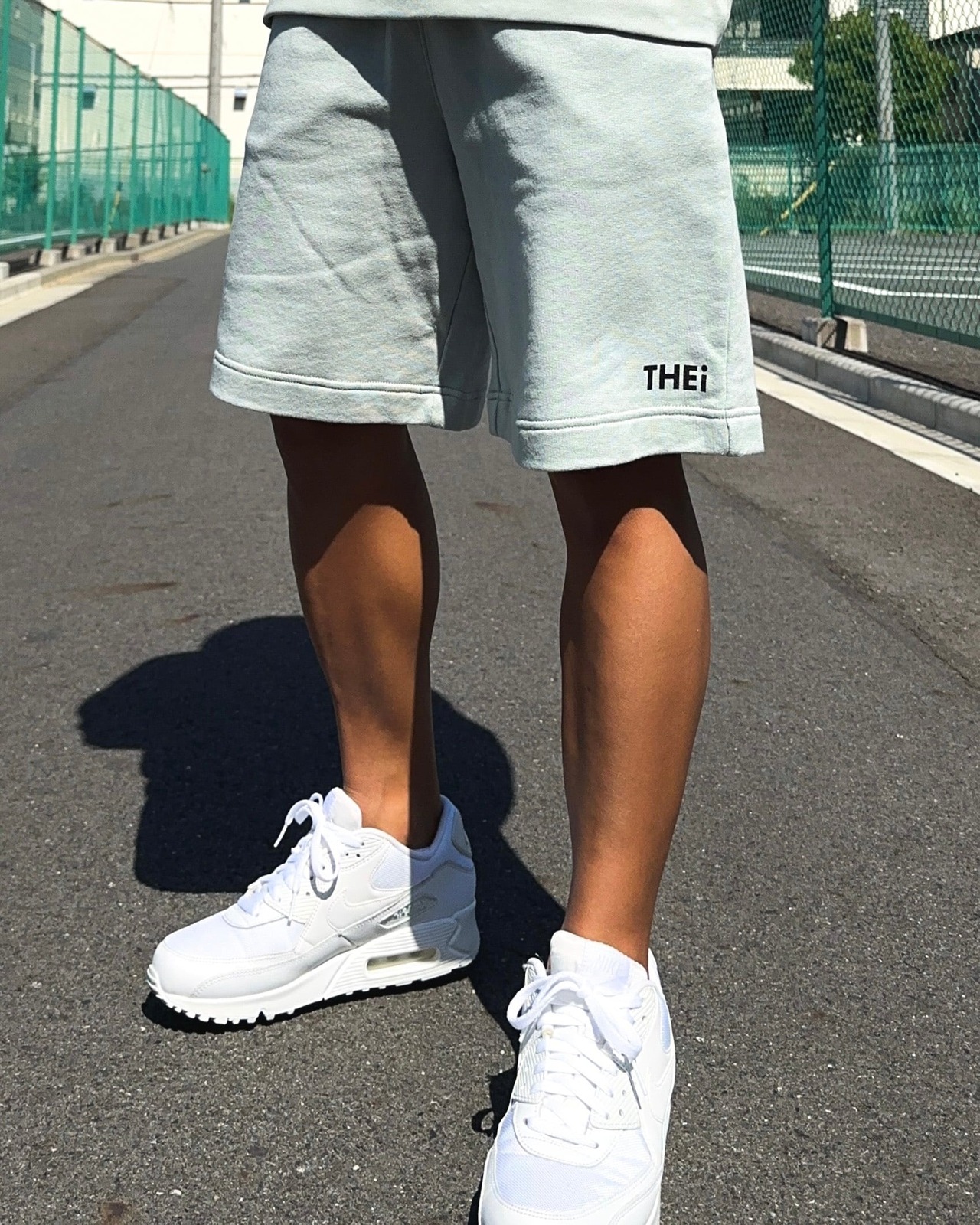 BASIC ONE POINT LOOSE FIT SWEAT SHORTS - ACID GREEN