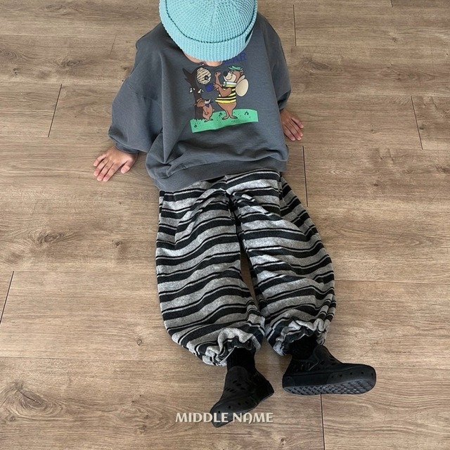 《送料無料》予約:テリーストライプパンツ【MIDDLENAME】