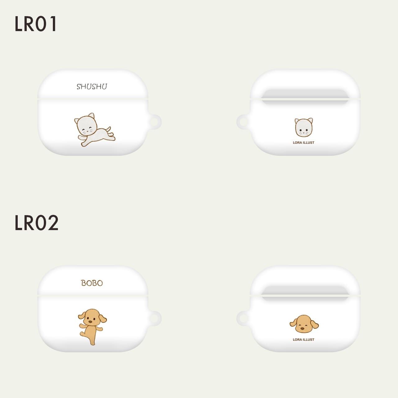 韓国 Airpodsケース Lora 可愛い ほのぼの 動物 イラスト デザイナーズ エアーポッズ Pro プロ カバー ねこ Lr01 韓国スマホケース専門店 Korean Case