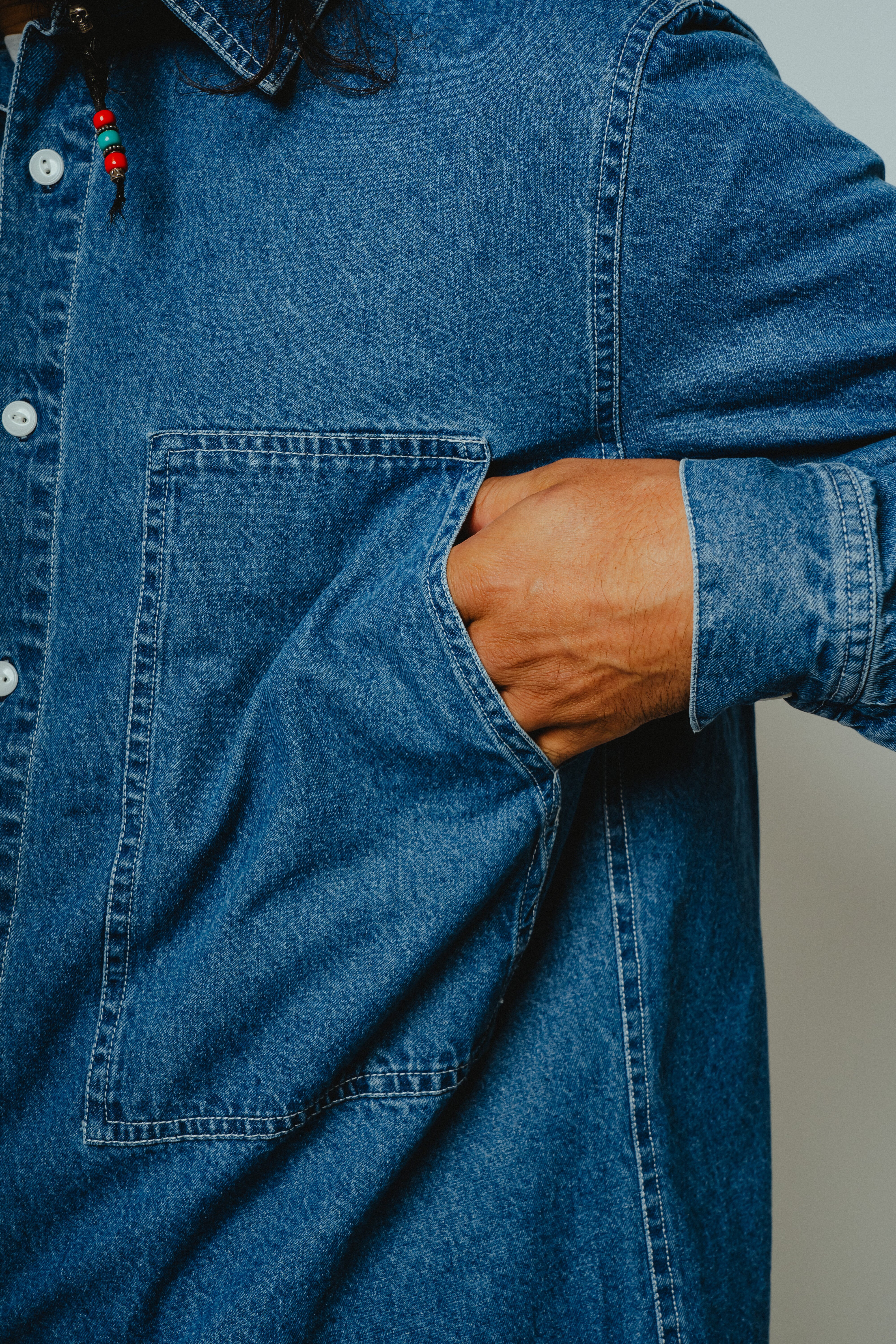 Denim Utility Long Sleeve Shirts - 102615350 | 【BIG MIKE / ビッグ