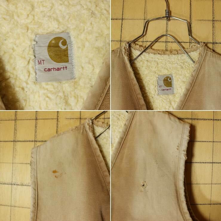 USA製 60s-70s Carhartt カーハート ダックベスト 裏地 ボア USA製 60s-70s Carhartt カーハート ダックベスト 裏地 ボア
