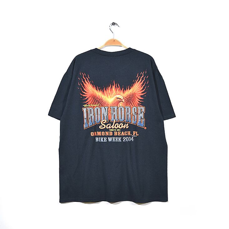 IRON HORSE SALOON オールド クルーネック ポケット付き Tシャツ ポケT メンズXL 大きいサイズ ビッグサイズ 古着 @BB0406