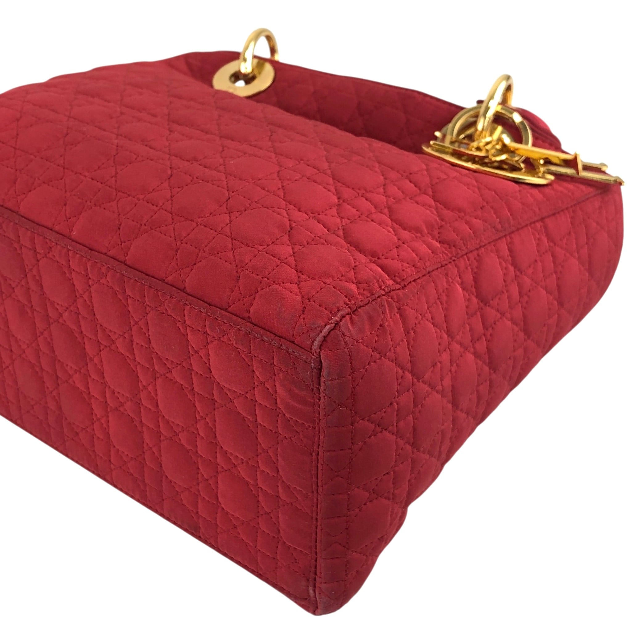 Christian Dior  クリスチャン ディオール カナージュ  ハンドバッグ レッド  ナイロン  cstet8 Christian Dior クリスチャン ディオール カナージュ ハンドバッグ