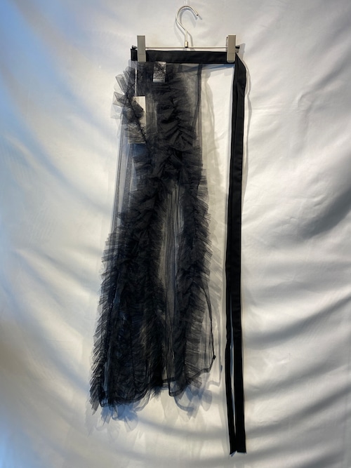 MARGE　Tulle decorative wrap skirt (Black)