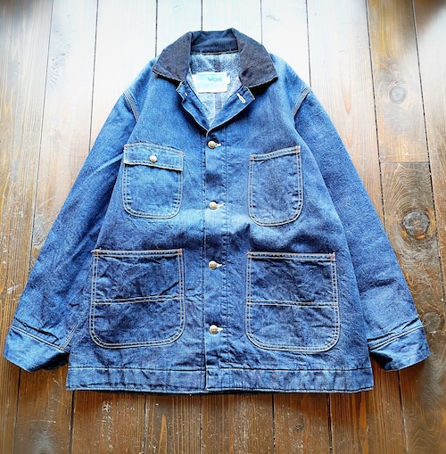 70s DEAD STOCK Sears 〝 Work Leisure 〟　 Denim × Wool blanket  Cover All Jacket