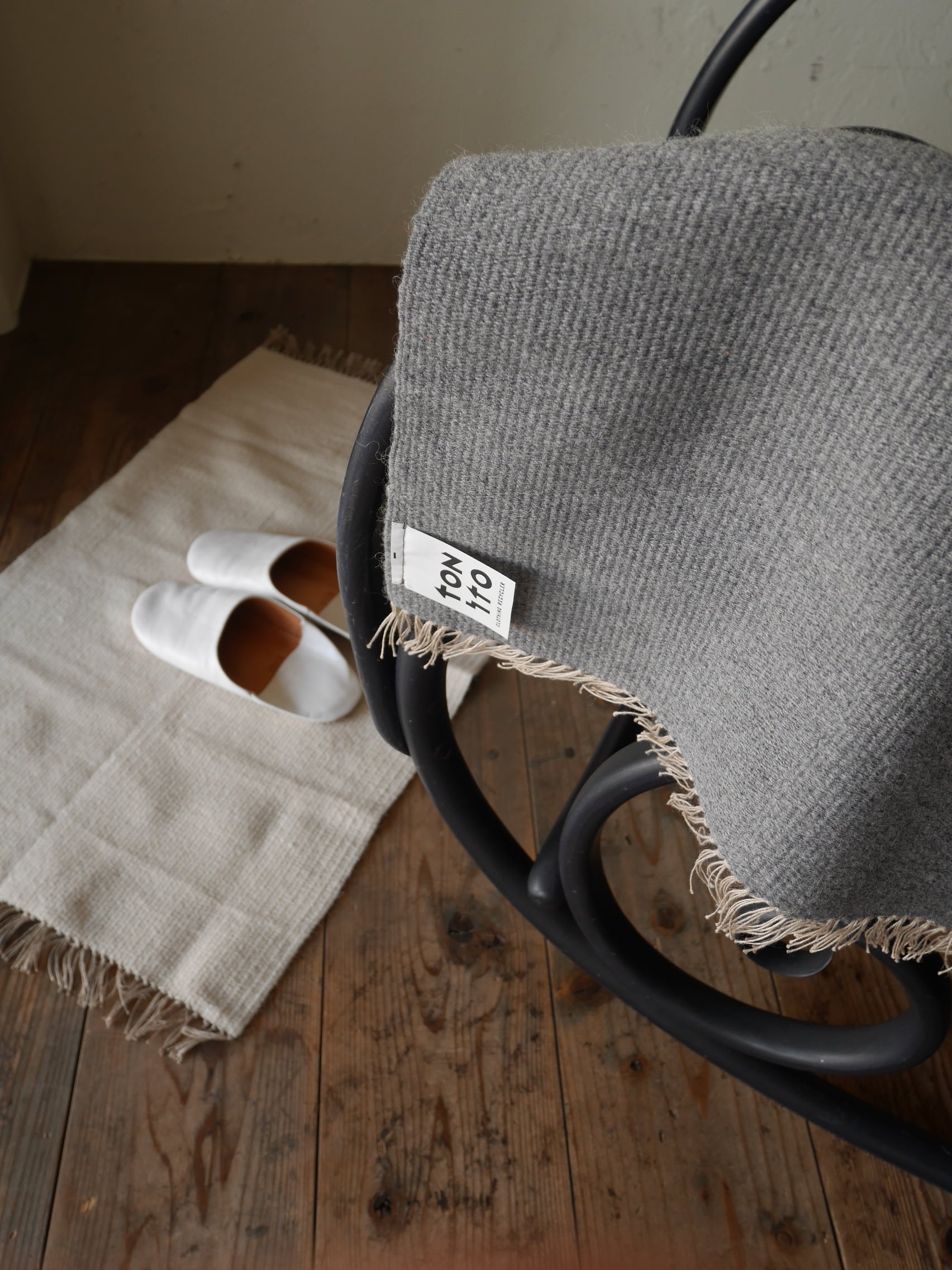 手織りラグ 50×75cm RUG ( RECYCLE WOOL×RAMIE ) [ 5色 ] ミディアム