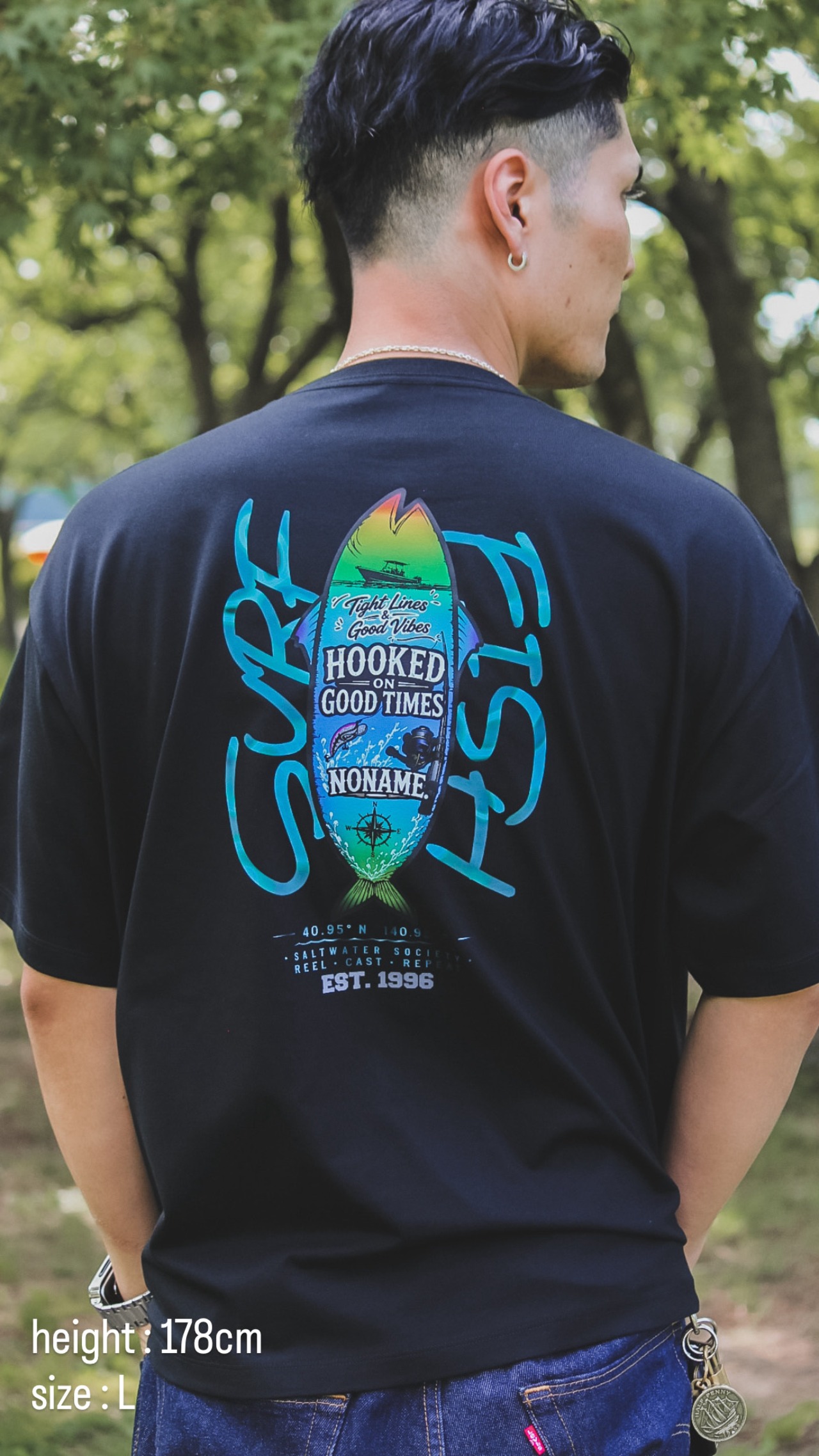 HOOKED ON  T-shirt ボックスシルエット