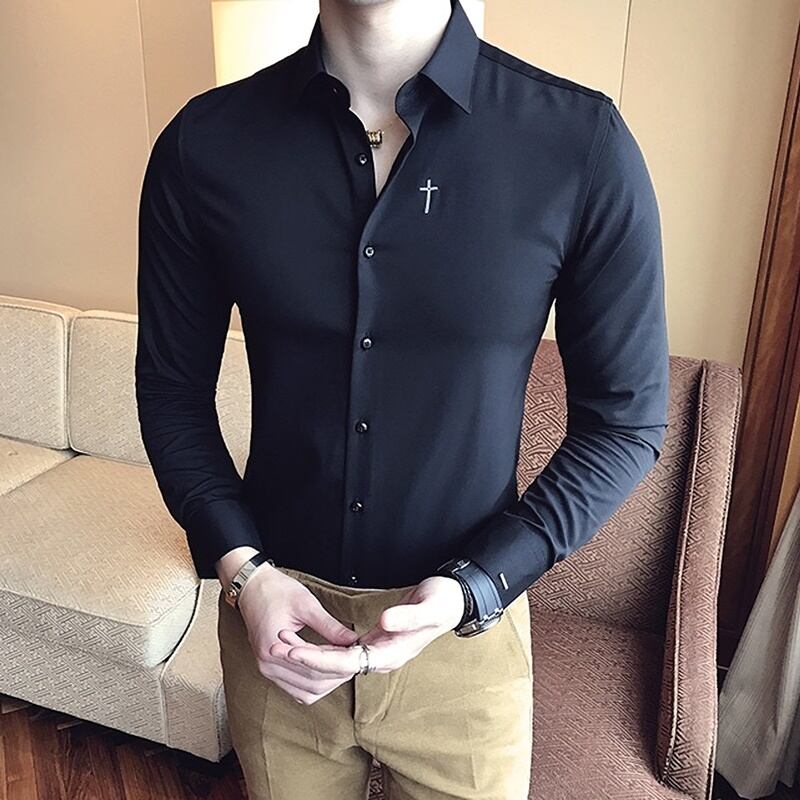 ポイントクロス スリムフィット ドレスシャツ 3カラー LB0101