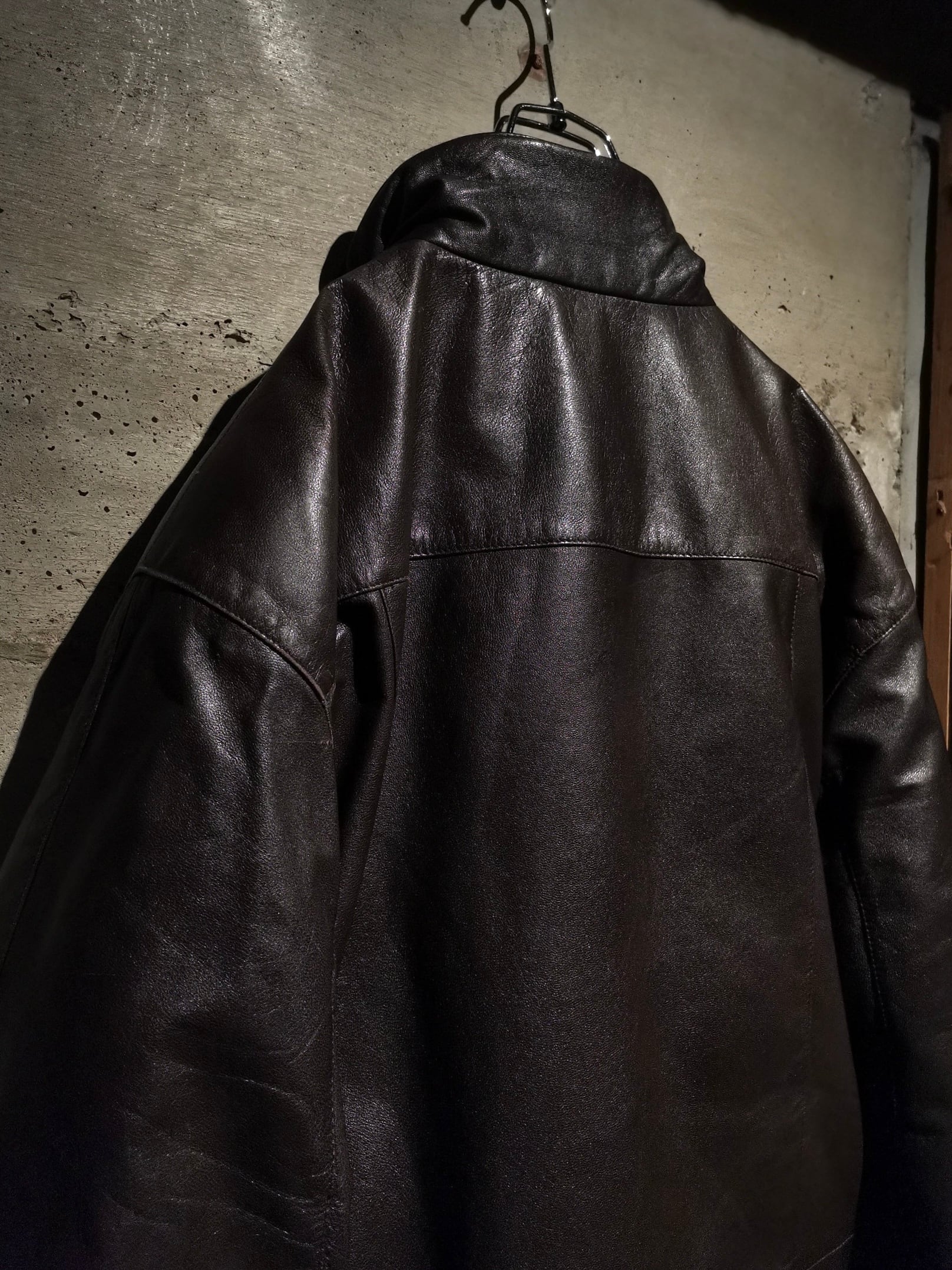 Caka】80〜90's “Eddie Bauer” Vintage Leather Down Jacket | Caka